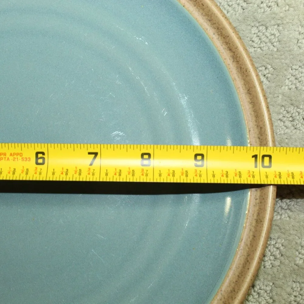 Noritake Stoneware 6476 Madera Spruce Aqua Brown Dinner Plate